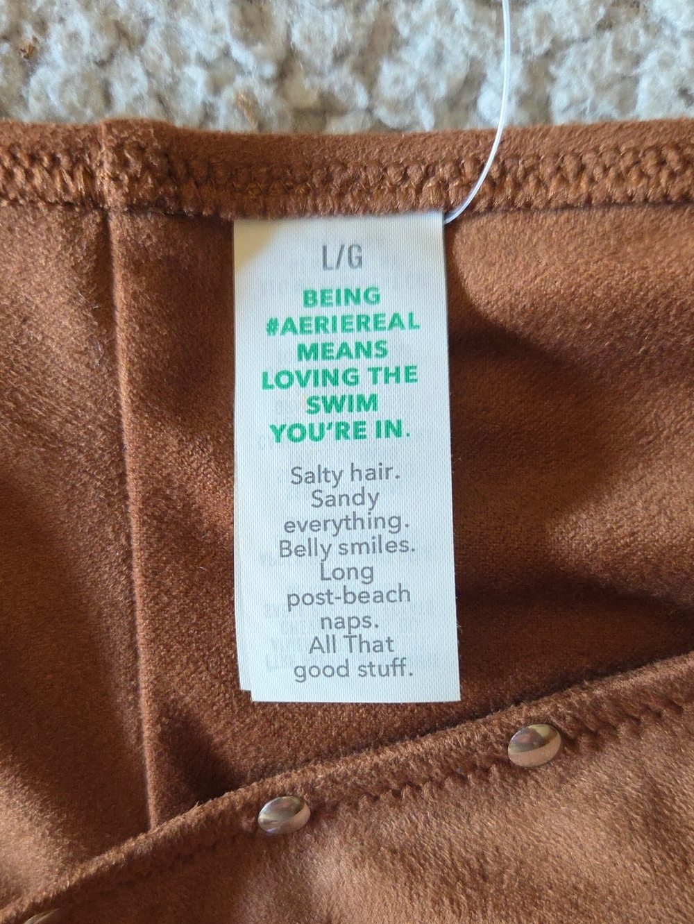 NWT Aerie Happy Cheeks Suede Bikini Bottoms in Horizon - Picture 4 of 14